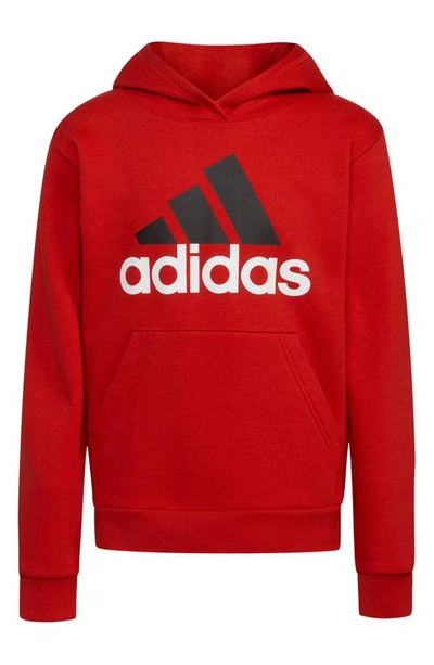 Shop Adidas Originals Kids' Essential Fleece Hoodie In Bright Red