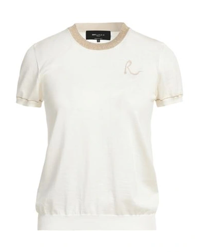 Shop Rochas Woman Sweater Ivory Size Xl Cashmere, Polyester, Metallic Polyester In White