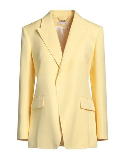 Chloé Woman Blazer Yellow Size 4 Silk In Yellow