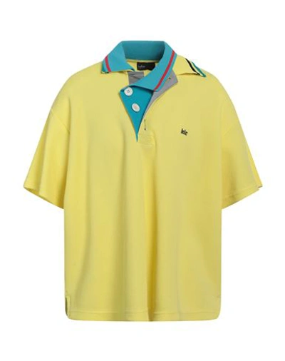 Shop Kolor Man Polo Shirt Yellow Size 1 Polyester, Cotton, Viscose