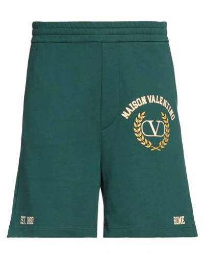 Shop Valentino Garavani Man Shorts & Bermuda Shorts Green Size M Cotton