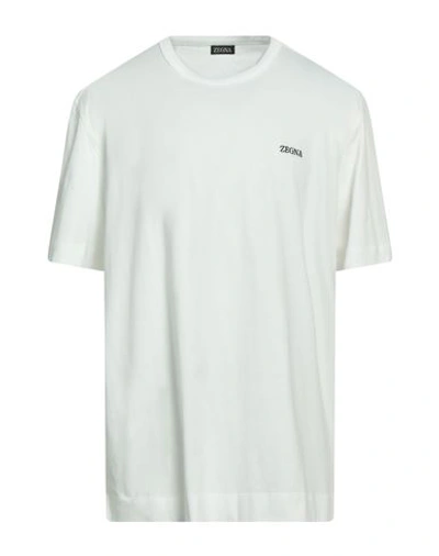 Zegna Man T-shirt White Size 46 Cotton In White