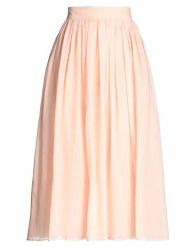 Shop Chloé Woman Midi Skirt Light Pink Size 8 Ramie
