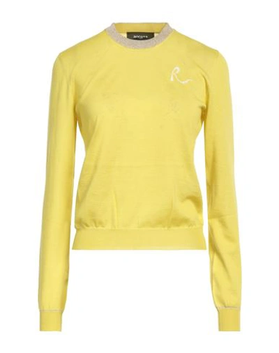 Shop Rochas Woman Sweater Mustard Size L Cashmere, Polyester, Metallic Polyester In Yellow