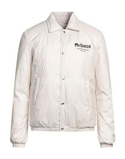 Shop Alexander Mcqueen Man Jacket Light Grey Size 40 Polyester
