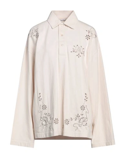 Shop Acne Studios Woman Polo Shirt Beige Size L Cotton