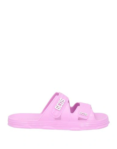Shop Gcds Woman Sandals Pink Size 8 Rubber