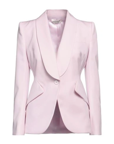 Shop Alexander Mcqueen Woman Blazer Light Pink Size 4 Wool