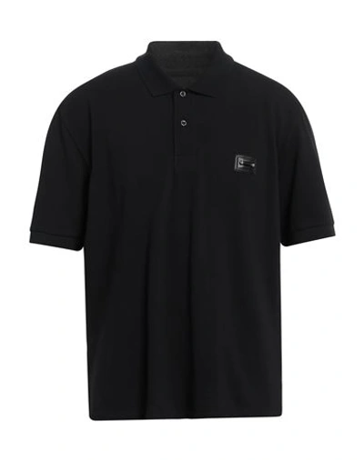 Shop Neil Barrett Man Polo Shirt Black Size Xxl Cotton, Elastane