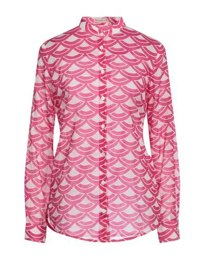 Shop Camicettasnob Woman Shirt Fuchsia Size 10 Cotton In Pink