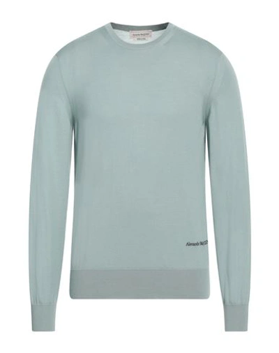 Shop Alexander Mcqueen Man Sweater Sky Blue Size Xl Cashmere