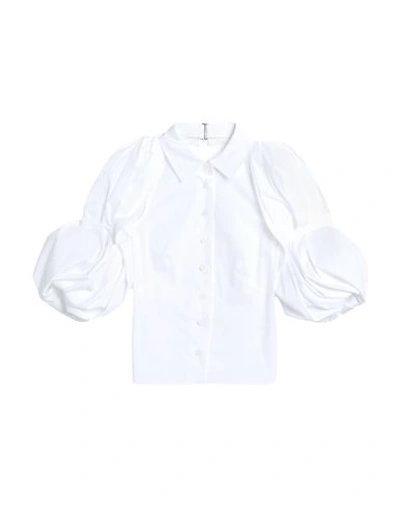 Shop Jacquemus Woman Shirt White Size 2 Cotton, Elastane