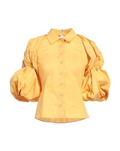 Jacquemus Woman Shirt Marigold Size 6 Cotton, Elastane In Yellow