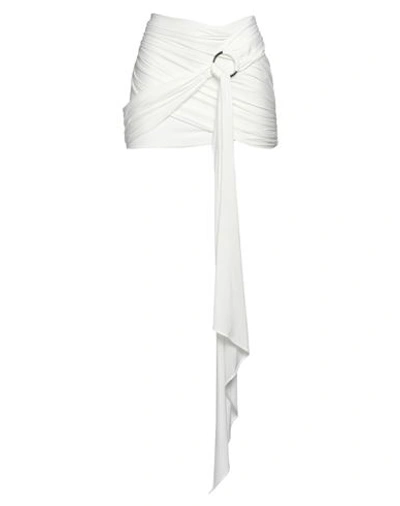 Shop Attico The  Woman Mini Skirt White Size 6 Polyester, Polyamide
