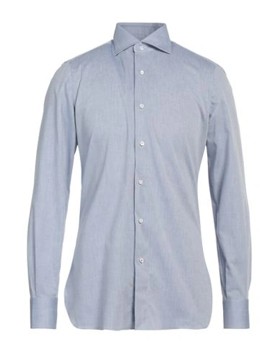 Shop Isaia Man Shirt Light Blue Size 17 ½ Cotton