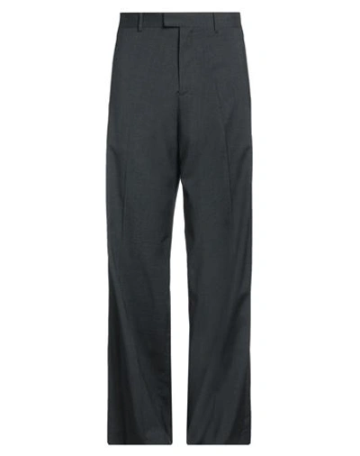 Raf Simons Man Pants Charcoal Size 34 Virgin Wool, Elastane In Grey