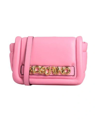 Shop Moschino Woman Cross-body Bag Pink Size - Leather