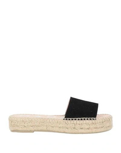 Manebi Manebí Woman Espadrilles Black Size 8 Leather In Black