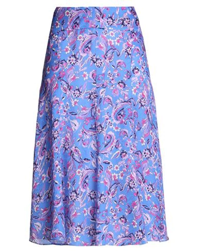 Shop Isabel Marant Woman Midi Skirt Blue Size 10 Viscose, Silk