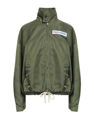 Shop Palm Angels Woman Jacket Military Green Size S Polyamide, Polyester, Cotton