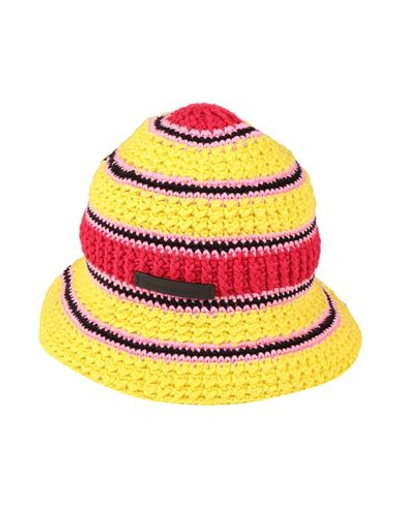 Shop Stella Mccartney Woman Hat Yellow Size 7 ¼ Cotton
