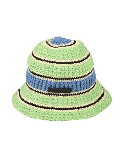 Shop Stella Mccartney Woman Hat Green Size 7 ⅛ Cotton