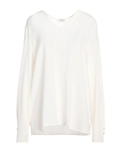 Shop Etro Woman Top Off White Size 12 Silk