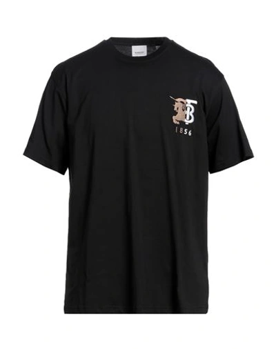 Shop Burberry Man T-shirt Black Size L Cotton, Elastane