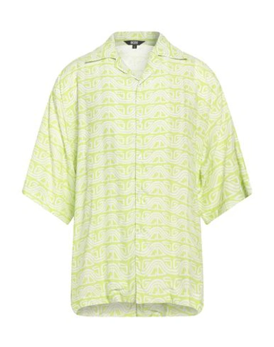 Shop Gcds Man Shirt Acid Green Size Xl Viscose