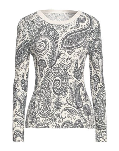 Shop Etro Woman Sweater Black Size 8 Silk, Viscose, Cotton In White