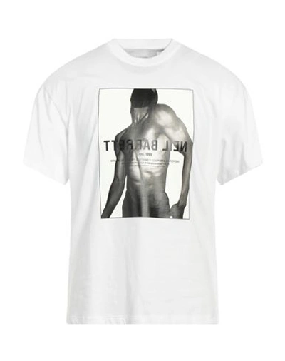 Neil Barrett Man T-shirt White Size Xl Cotton In White