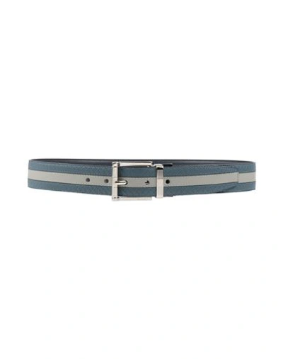 Shop Bally Man Belt Slate Blue Size 34 Soft Leather