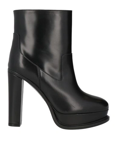 Shop Alexander Mcqueen Woman Ankle Boots Black Size 8 Soft Leather