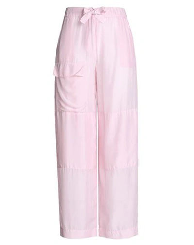 Shop Dries Van Noten Woman Pants Light Pink Size L Silk
