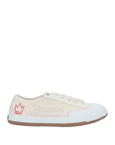 Shop Vivienne Westwood Man Sneakers Ivory Size 9 Textile Fibers In White