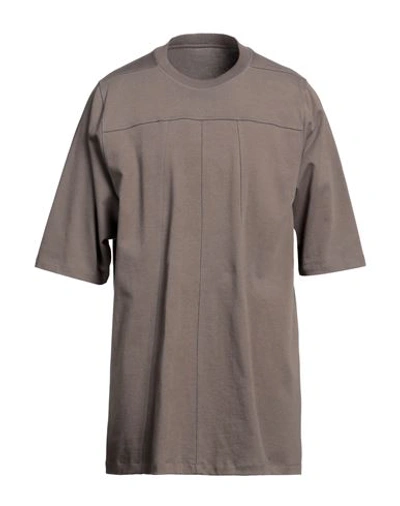 Shop Rick Owens Man T-shirt Khaki Size L Cotton In Beige