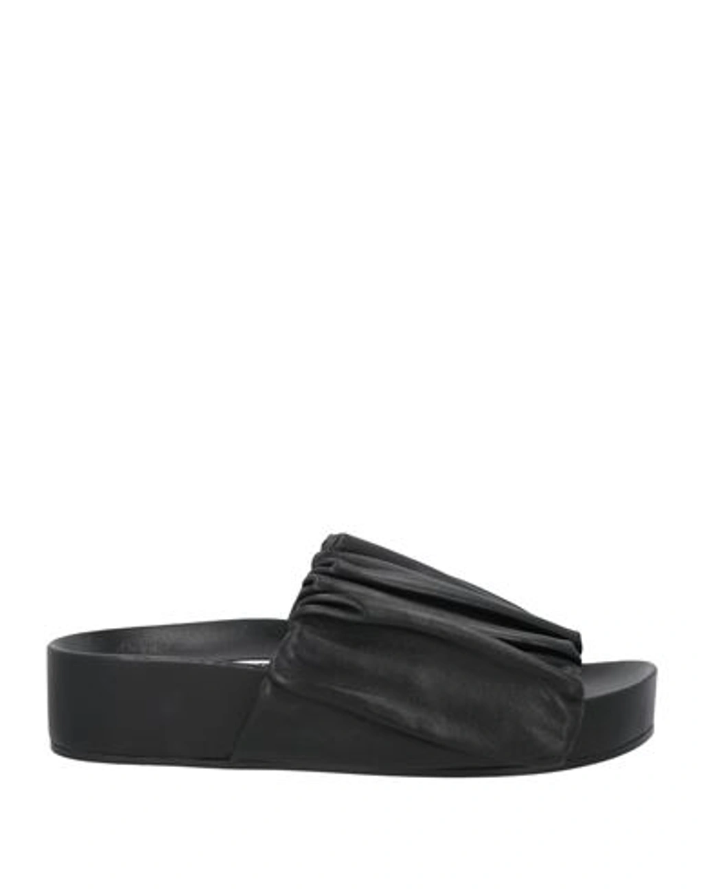 Jil Sander Black Leather Slide Sandals | ModeSens