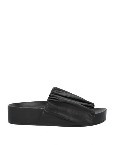 Shop Jil Sander Woman Sandals Black Size 7 Soft Leather