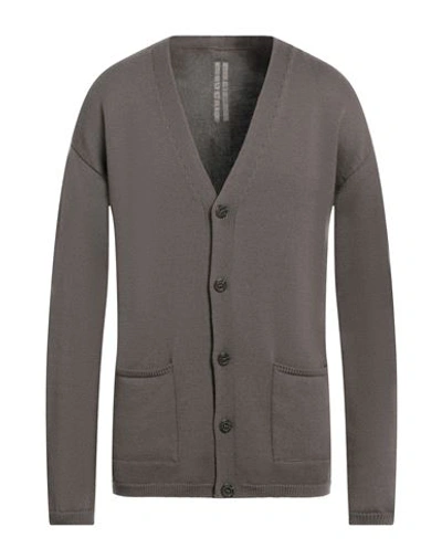 Shop Rick Owens Man Cardigan Lead Size M Virgin Wool In Grey