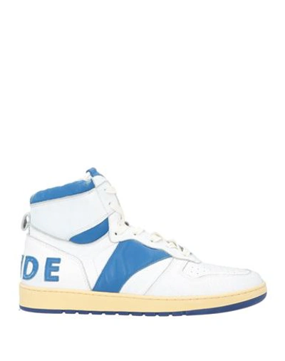 Shop Rhude Man Sneakers Blue Size 8 Soft Leather