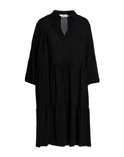 Shop Anna Seravalli Woman Midi Dress Black Size 10 Viscose, Elastane