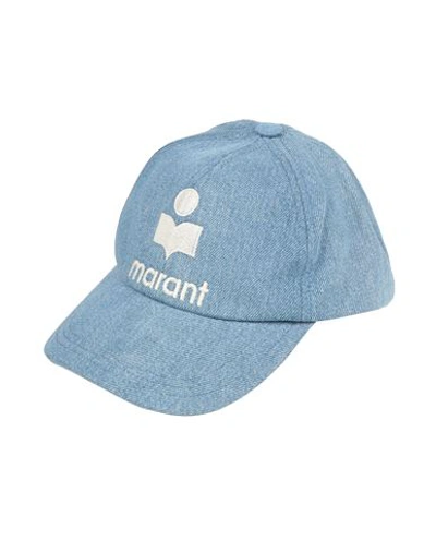 Shop Isabel Marant Woman Hat Blue Size 7 Cotton