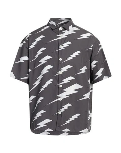Neil Barrett Man Shirt Grey Size Xxl Cotton In Grey