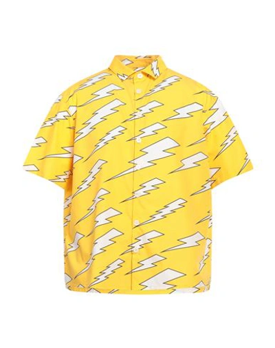 Shop Neil Barrett Man Shirt Yellow Size Xl Cotton