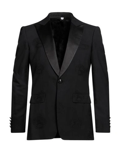 Shop Burberry Man Blazer Black Size 38 Wool, Cotton, Silk