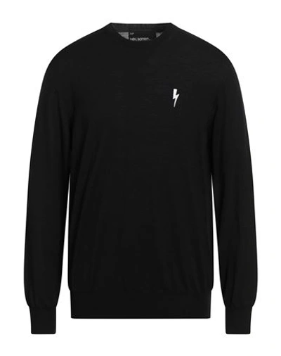 Neil Barrett Man Sweater Black Size Xxl Wool In Black