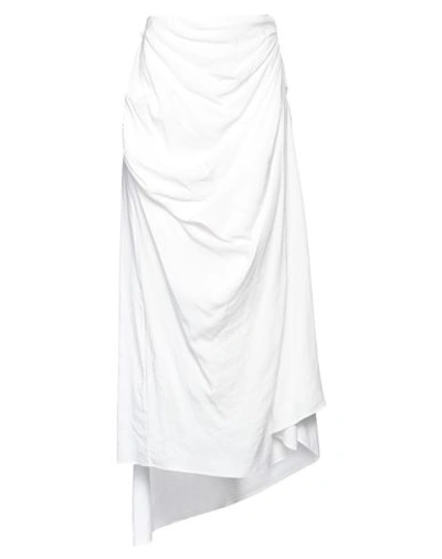 Shop Rochas Woman Maxi Skirt Ivory Size 6 Viscose, Linen In White