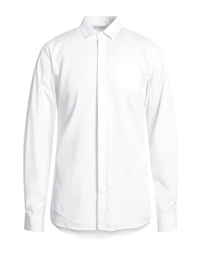 Shop Neil Barrett Man Shirt White Size 17 Cotton, Polyamide, Elastane