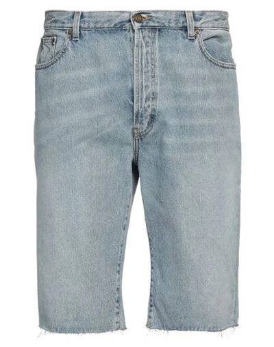 Shop Saint Laurent Man Denim Shorts Blue Size 33 Cotton