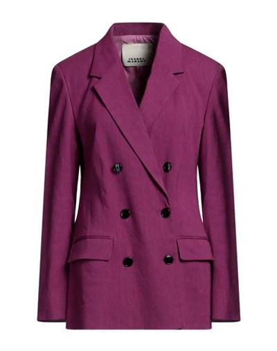Shop Isabel Marant Woman Blazer Mauve Size 8 Hemp, Viscose, Elastane In Purple